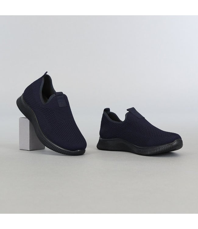 !OP=OP Blauwe Slip-On Heren Sneakers met Streep Zool