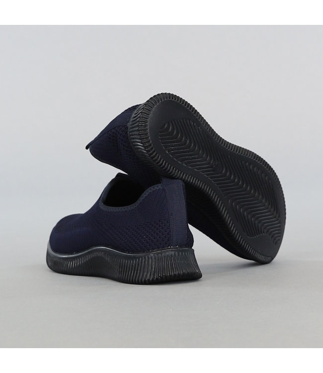 Blauwe Slip-On Heren Sneakers met Streep Zool