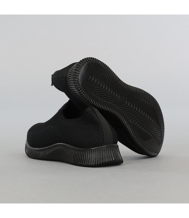 Zwarte Slip-On Heren Sneakers met Streep Zool