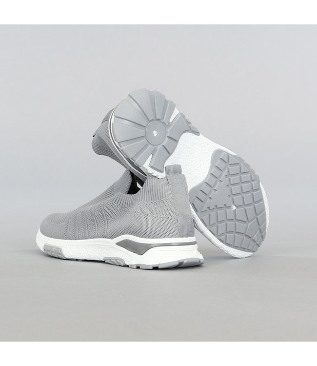 Elastische Grijze Slip-On Heren Sneakers