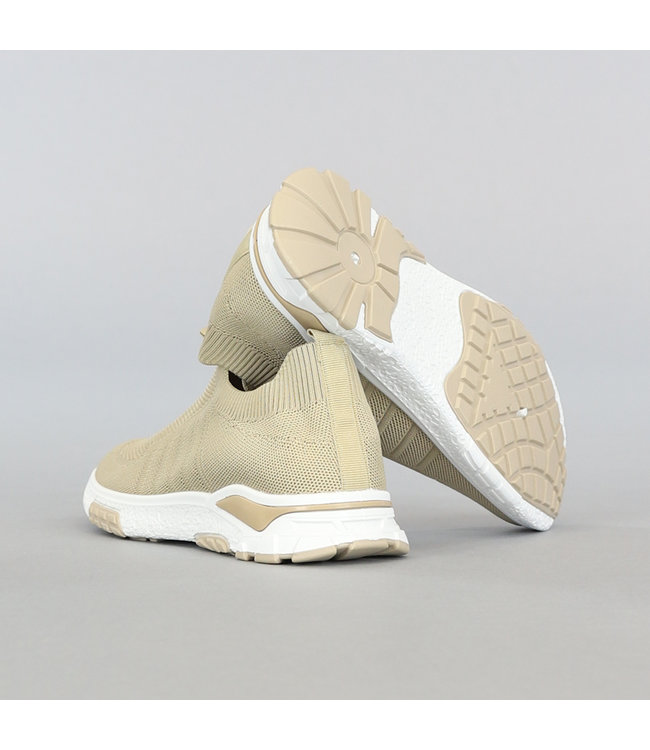 !OP=OP Elastische Beige Slip-On Heren Sneakers