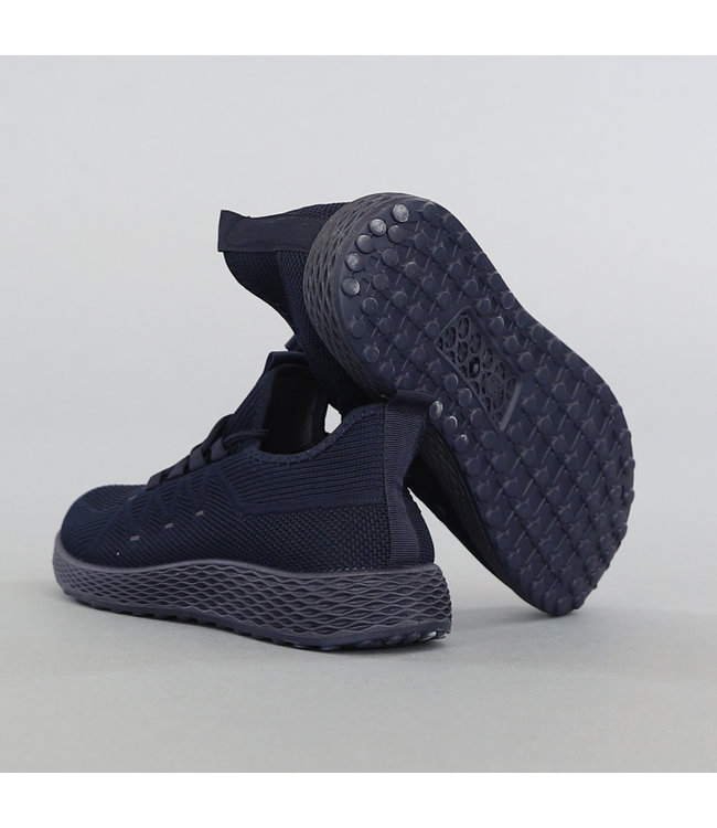Donkerblauwe Lichtgewicht Sneakers met Relief Zool