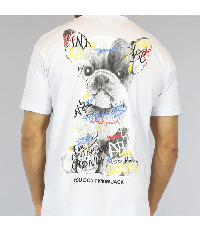 Wit Heren Shirt met Honden Opdruk