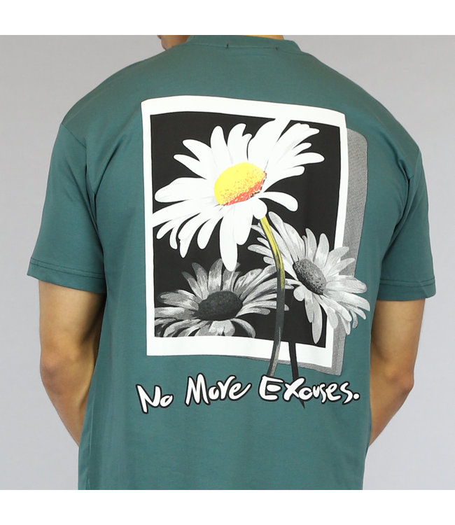Groen Heren Shirt met Madelief Opdruk