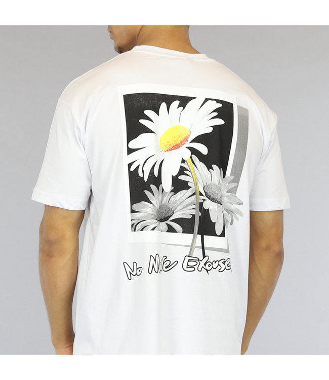 Wit Heren Shirt met Madelief Opdruk