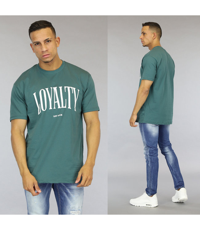 !OP=OP Groen Heren Shirt met Loyalty Teskt