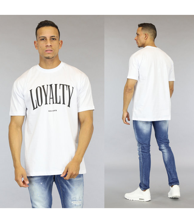 !OP=OP Wit Heren Shirt met loyalty Tekst