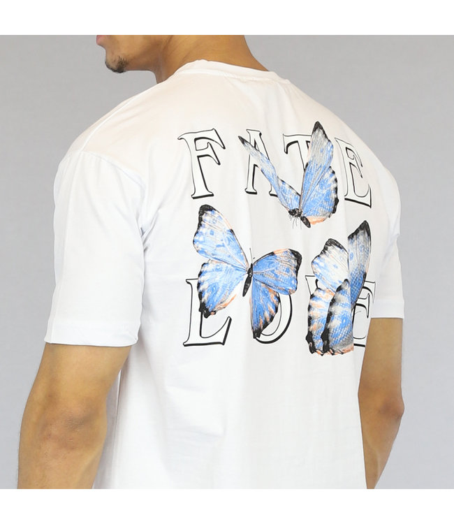 Wit Heren Shirt met Butterfly Opdruk