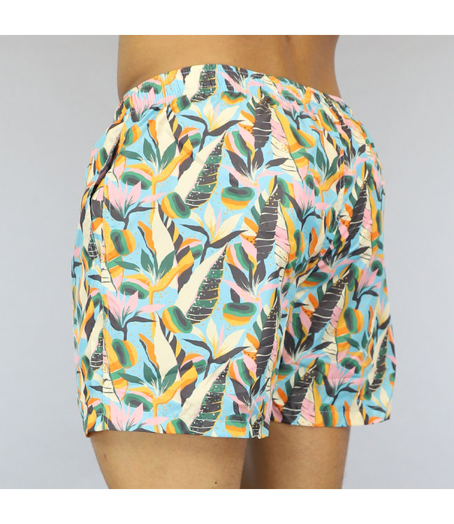 Heren Zwembroek met Blauwe Bloemen Print