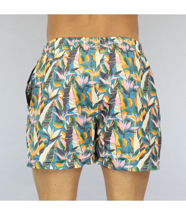 Heren Zwembroek met Groene Bloemen Print