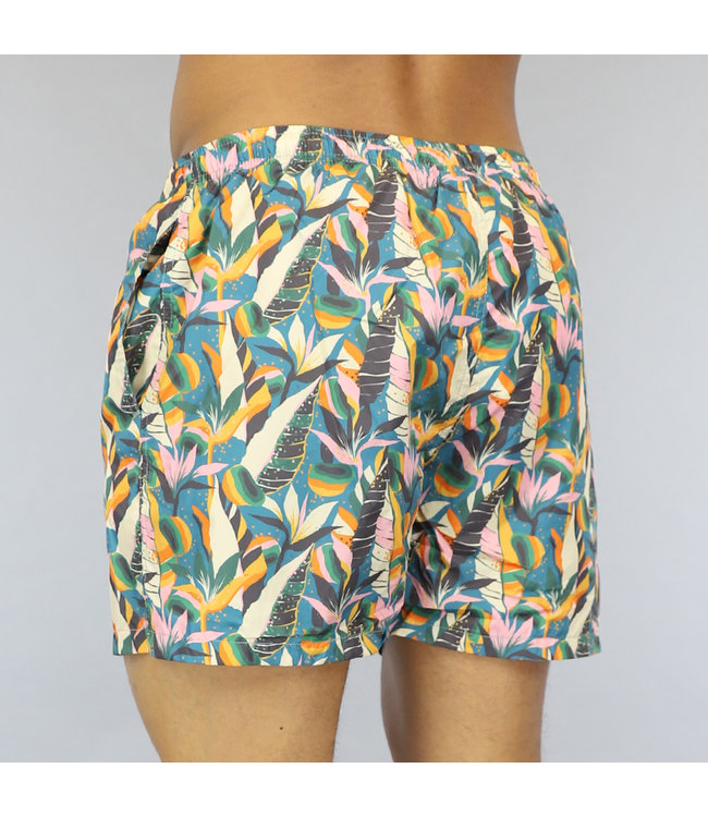 Heren Zwembroek met Groene Bloemen Print