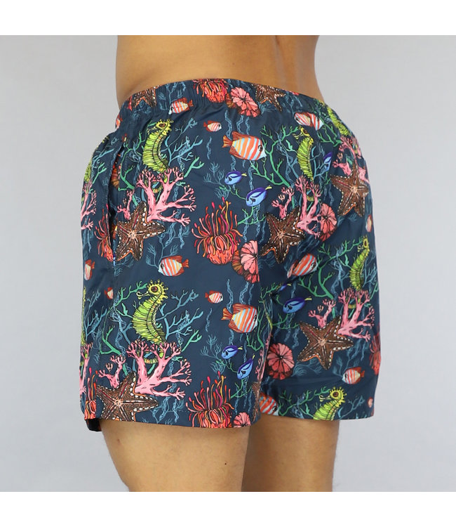 Donkerblauwe Heren Zwembroek met Sea Life Print