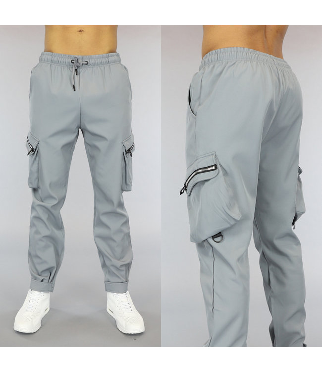 Grijze Heren Cargo Broek met Sierrits