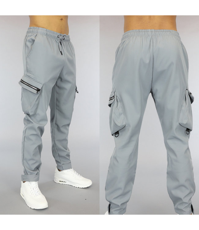 Grijze Heren Cargo Broek met Sierrits