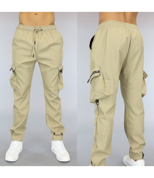 !OP=OP Beige Heren Cargo Broek met Sierrits