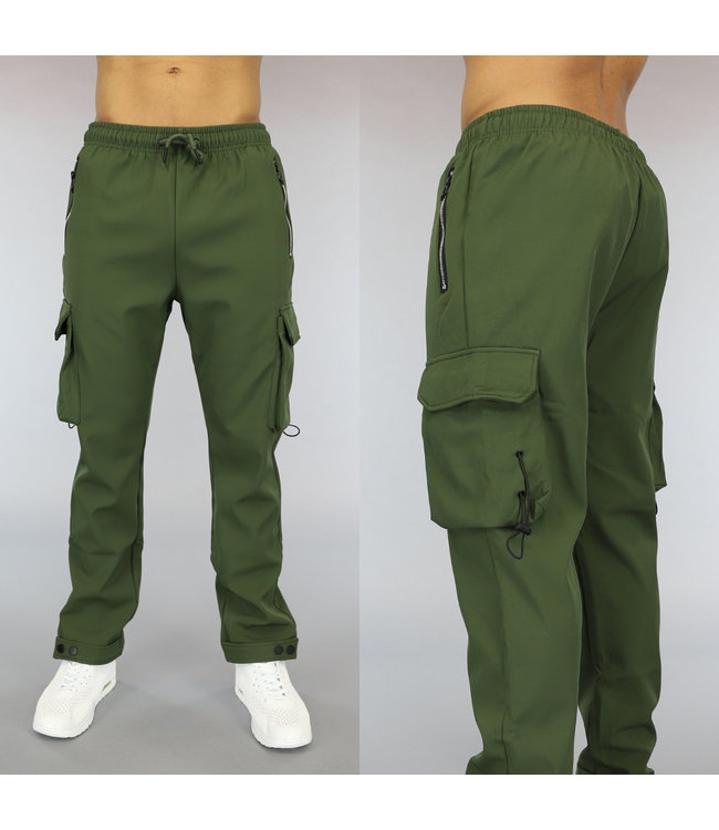 Groene Heren Cargo Broek met Verstelbare Pijpen