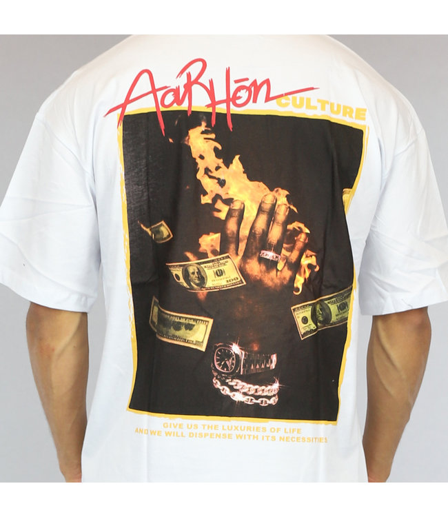 !OP=OP Wit Dollar Heren Shirt