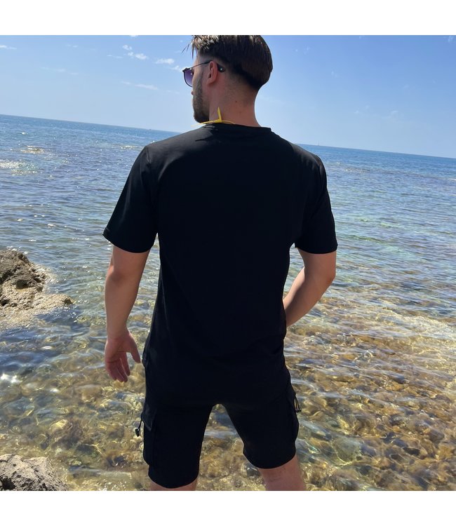 Zwarte Heren Short Set met Afsluitbare Zakken