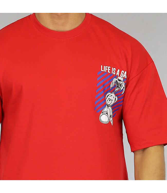 !OP=OP Rood Life Is A Game Heren Shirt