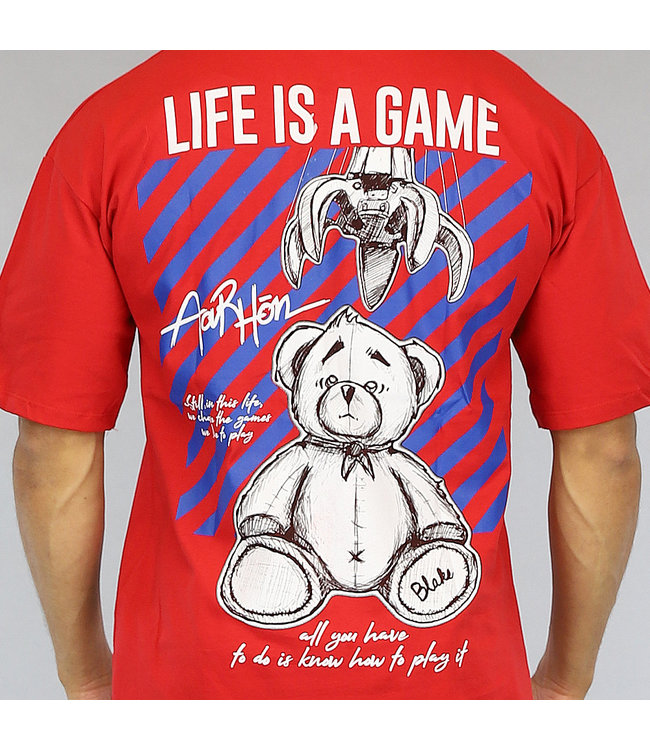 Rood Life Is A Game Heren Shirt