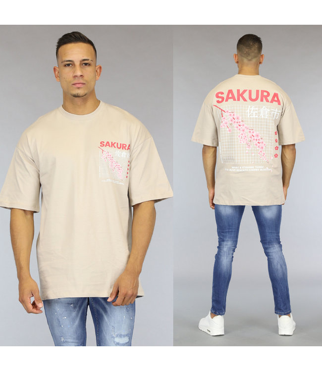 !OP=OP Beige Sakura Heren Shirt