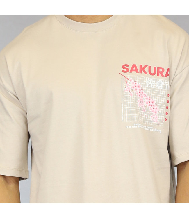 !OP=OP Beige Sakura Heren Shirt