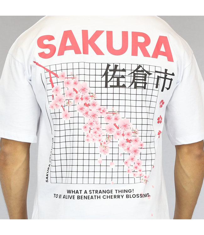 !OP=OP Wit Sakura Heren Shirt