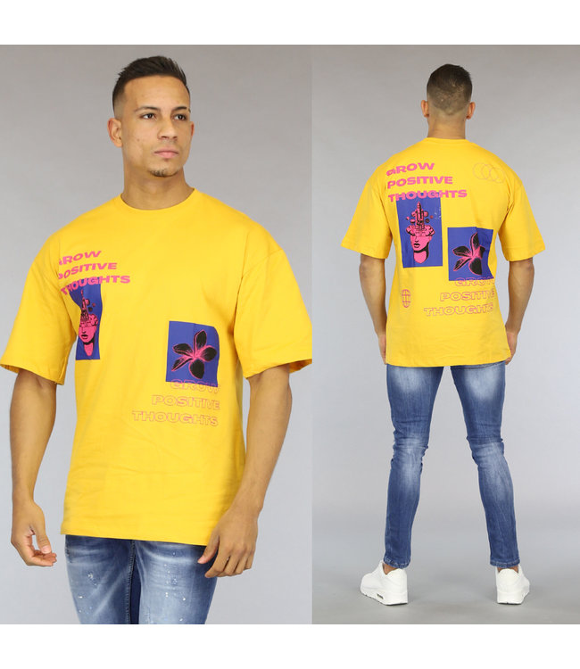 Geel Grow Positive Thoughts Heren Shirt
