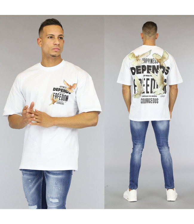 !OP=OP Wit Freedom Heren Shirt