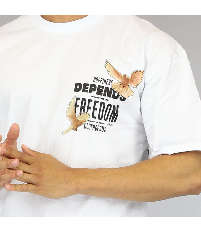 !OP=OP Wit Freedom Heren Shirt