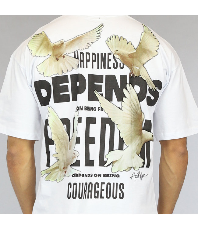 !OP=OP Wit Freedom Heren Shirt