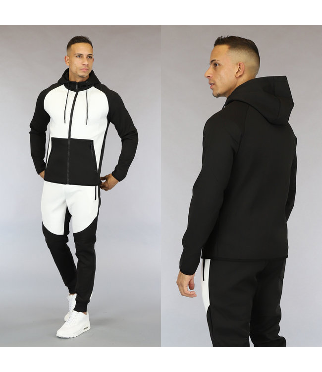 !OP=OP Zwart/Wit Heren Tracksuit met Zakken