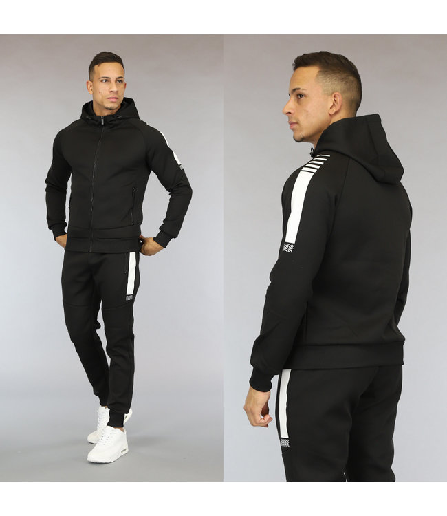 !OP=OP Zwart Heren Tracksuit met Streepdetail