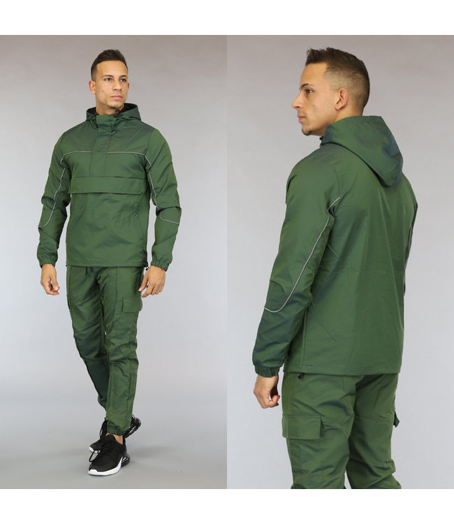 Donkergroen Heren Tracksuit met Zakken