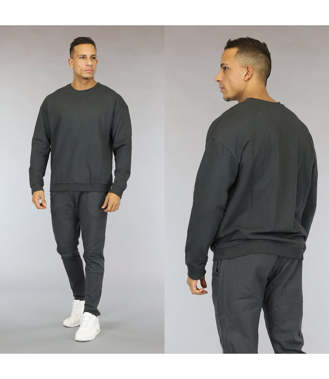Basic Antraciet Heren Sweater