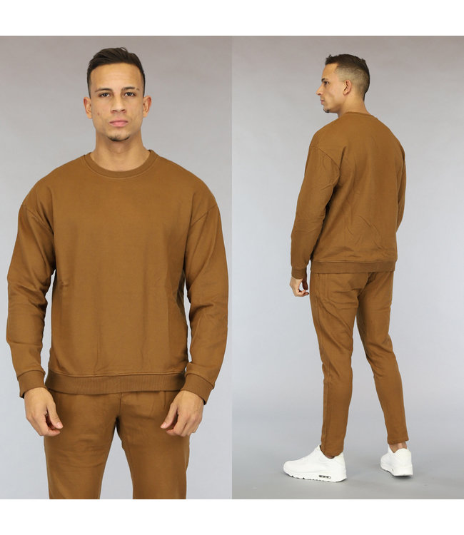 Basic Camel Heren Sweater