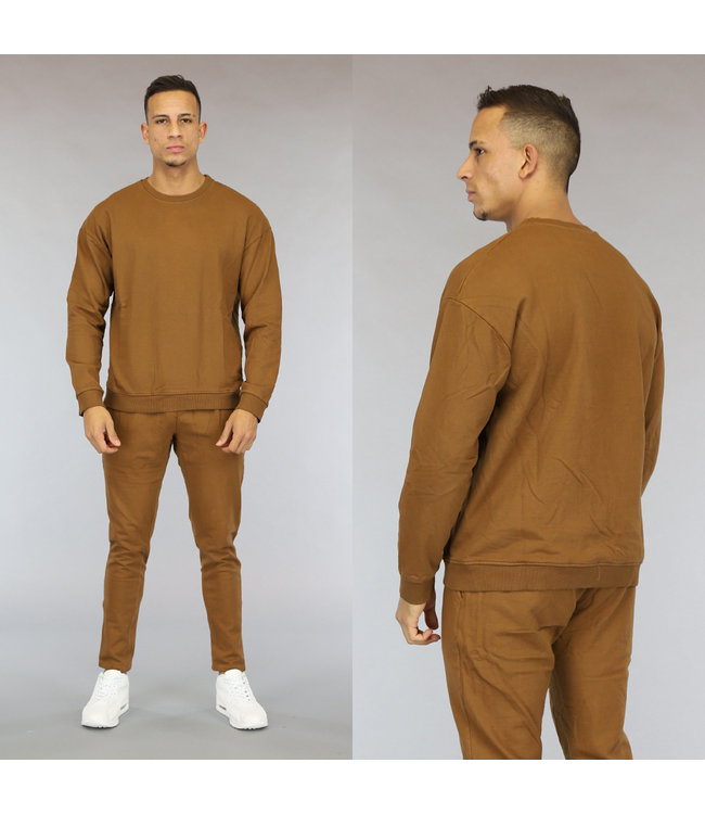 Basic Camel Heren Sweater
