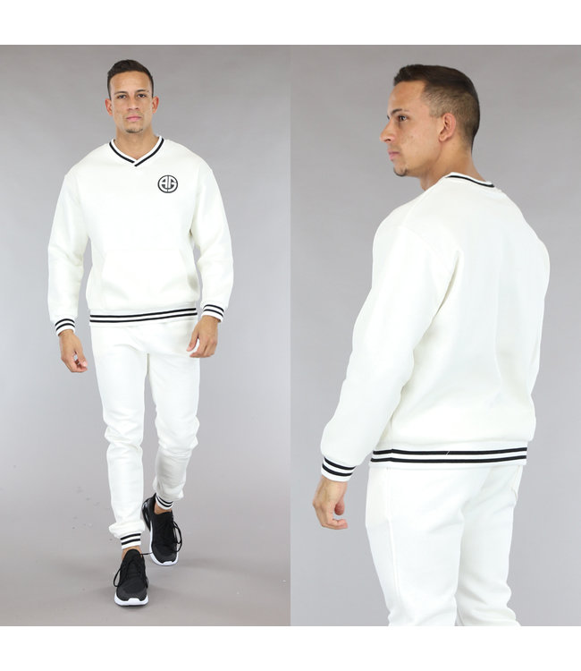 !SALE50 Wit Old School Heren Tracksuit