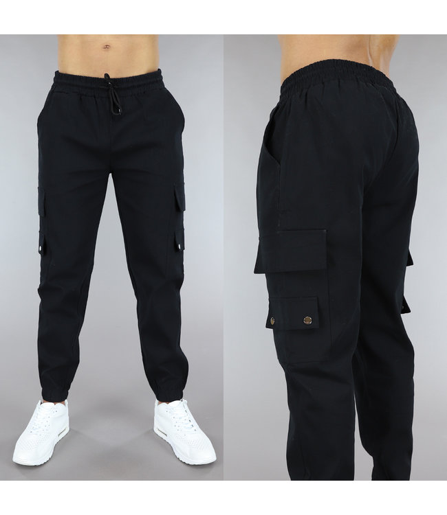 Basic Zwarte Heren Cargo Broek