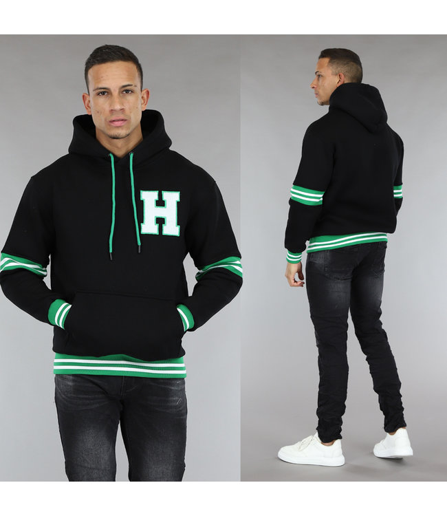 High School Mannen Hoodie Zwart