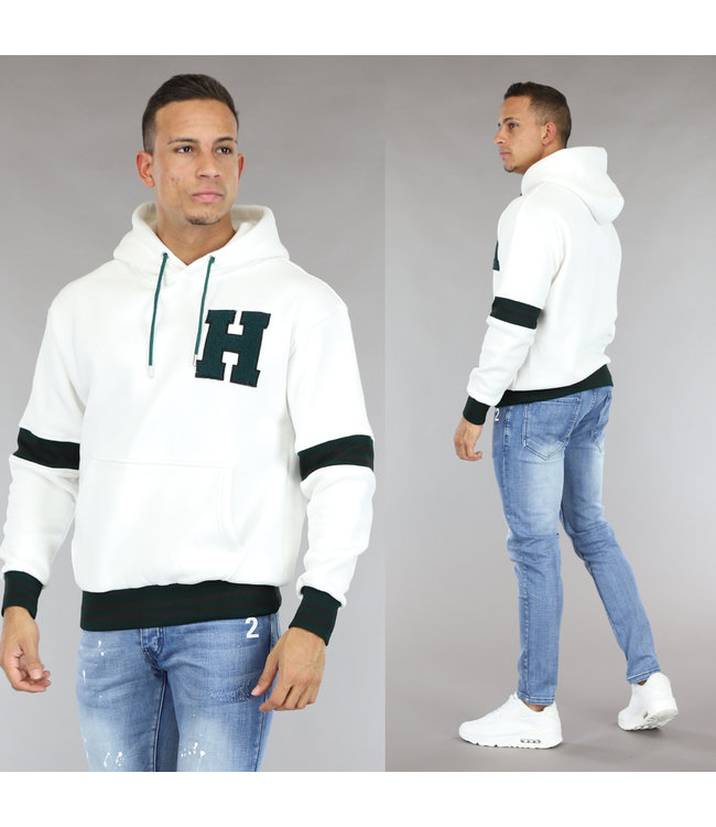 High School Mannen Hoodie Wit
