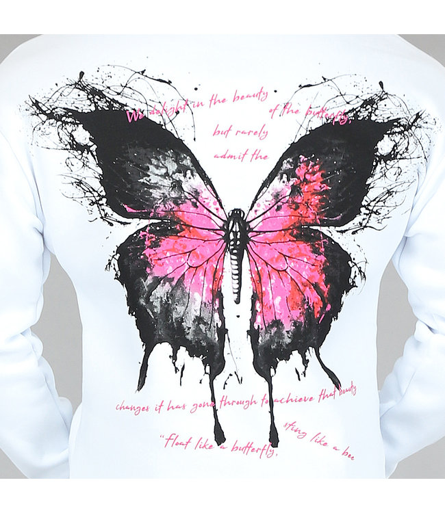 !OP=OP Witte Butterfly Mannen Hoodie