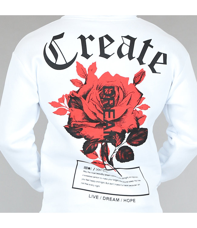 Witte Rose Heren Hoodie
