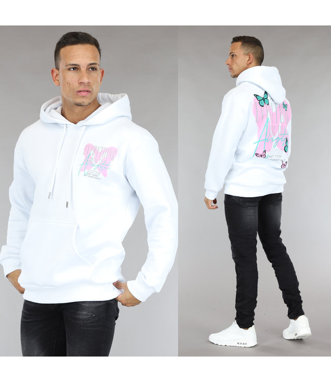 !SALE50 Witte Good Mood Mannen Hoodie