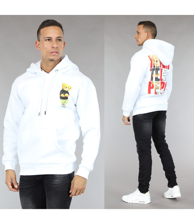 !OP=OP Witte Teddybeer Mannen Hoodie