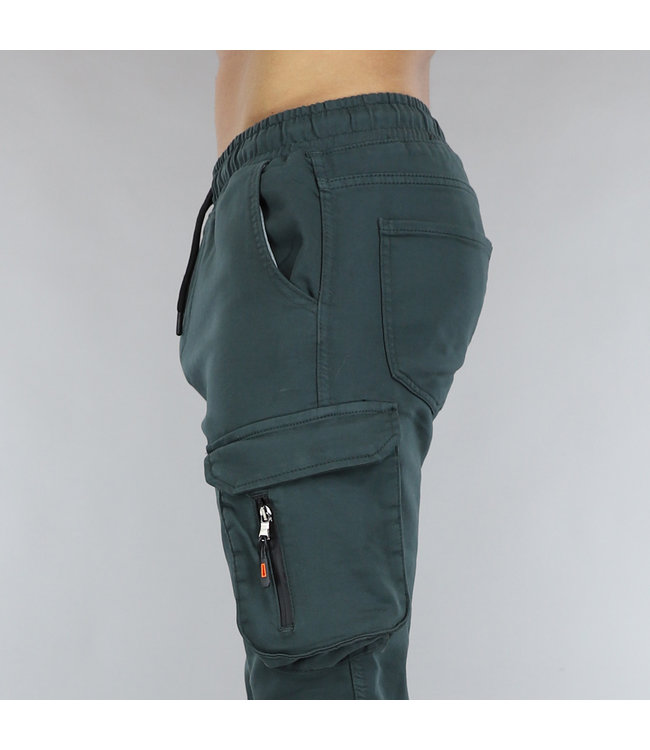 Navy Blauwe Mannen Jogger met Cargo Zakken