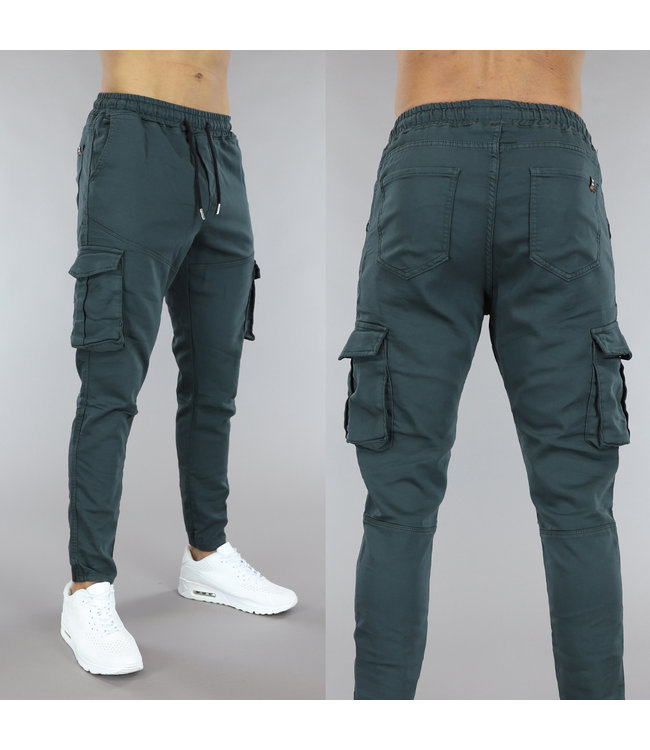 Heren Cargo Jogger Navy Blauw