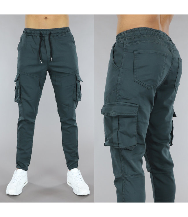 Heren Cargo Jogger Navy Blauw