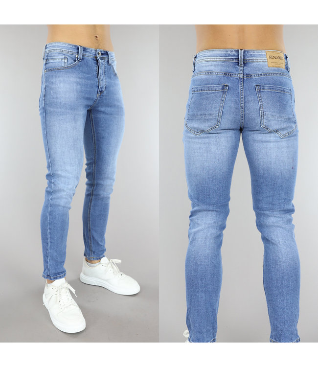 !OP=OP Blauwe Washed Heren Jeans