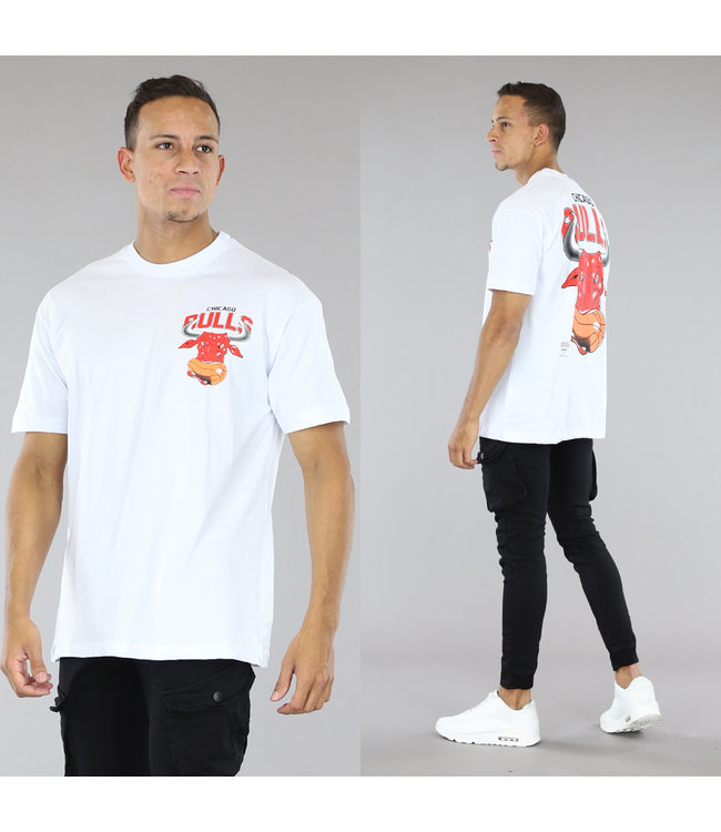 Wit Chicago Bulls Heren T-Shirt